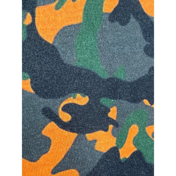 PrettyLittleThing T Shirt Mini Dress Womens 12 Camo Green Orange Casual Fall - Picture 5 of 9